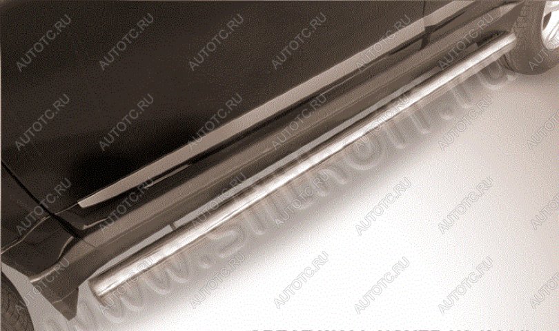 13 799 р. Защита порогов d42 Slitkoff  Toyota Land Cruiser Prado  J120 (2002-2009) (нержавейка, на торцах округлая напайка под 90 градусов)  с доставкой в г. Кемерово