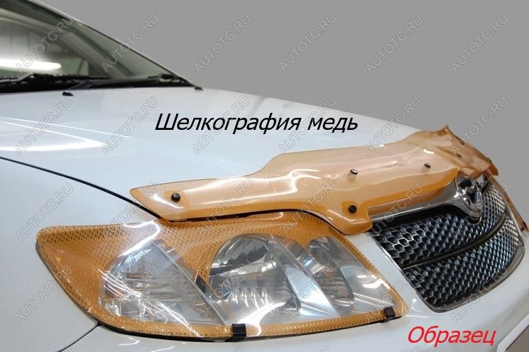 2 299 р. Дефлектор капота (левый руль) CA-Plastiс Nissan Versa (2004-2013) (серия Шелкография медь)  с доставкой в г. Кемерово