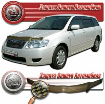 2 399 р. Дефлектор капота CA-Plastiс  SSANGYONG Korando  3 (2010-2025) дорестайлинг (серия Шелкография карбон золото)  с доставкой в г. Кемерово. Увеличить фотографию 2