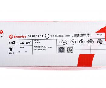 5 249 р. Диск тормозной LAND ROVER Freelander (07-) задний (1шт.) BREMBO BREMBO 08.b804.11  с доставкой в г. Кемерово. Увеличить фотографию 5