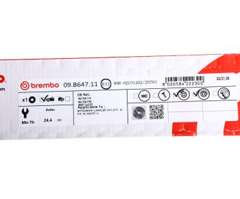 5 549 р. Диск тормозной MITSUBISHI Lancer (08-) передний (1шт.) BREMBO BREMBO 09b64711  с доставкой в г. Кемерово. Увеличить фотографию 7