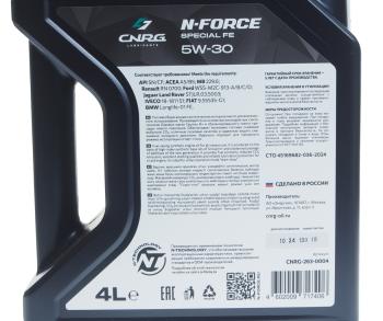 2 199 р. Масло моторное N-Force Special FE SNCFA5B5 5W30 синт.4л CNRG CNRG cnrg-263-0004  с доставкой в г. Кемерово. Увеличить фотографию 3