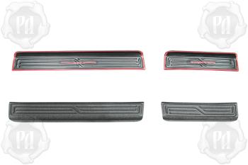 Накладки на внутренние пороги дверей Русская Артель Geely Okavango (2021-2025) (шагрень)