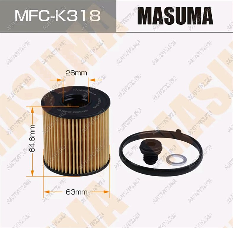 599 р. Фильтр масляный HYUNDAI Creta (21-),Elantra (20-),Tucson (21-) KIA Sportage (22-) (2.0) MASUMA MASUMA mfck318  с доставкой в г. Кемерово
