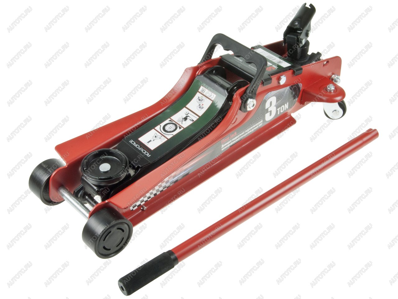 7 249 р. Домкрат подкатной 3т 85-380мм низкопрофильный с поворотной ручкой ROCKFORCE ROCKFORCE rf-t825010  с доставкой в г. Кемерово