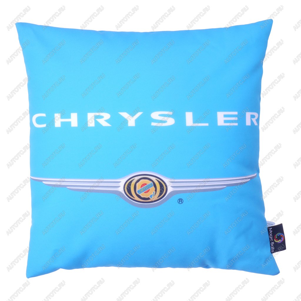 199 р. Подушка автомобильная CHRYSLER (35х35см) антистрессовая голубая MAGIC BALLS MAGIC BALLS ck-00086  с доставкой в г. Кемерово