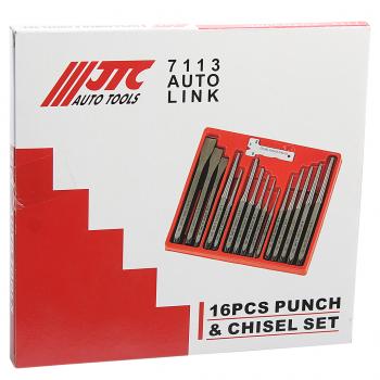 4 499 р. Набор зубил и выколоток 16 предметов в кейсе JTC JTC TOOLS CO., LTD jtc-7113  с доставкой в г. Кемерово. Увеличить фотографию 7