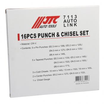 4 499 р. Набор зубил и выколоток 16 предметов в кейсе JTC JTC TOOLS CO., LTD jtc-7113  с доставкой в г. Кемерово. Увеличить фотографию 8