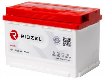 9 199 р. Аккумулятор RIDZEL 75Ач обратная полярность RIDZEL 6ст75(0) ab075.0  с доставкой в г. Кемерово. Увеличить фотографию 1