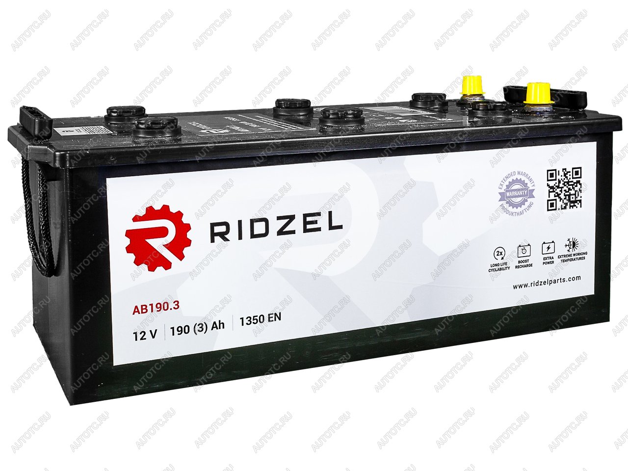 19 299 р. Аккумулятор RIDZEL 190Ач обратная полярность RIDZEL 6ст190(3) ab190.3  с доставкой в г. Кемерово