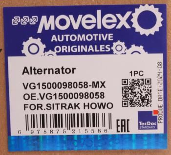 10 649 р. Генератор SITRAK HOWO MOVELEX MOVELEX vg1500098058-mx  с доставкой в г. Кемерово. Увеличить фотографию 11
