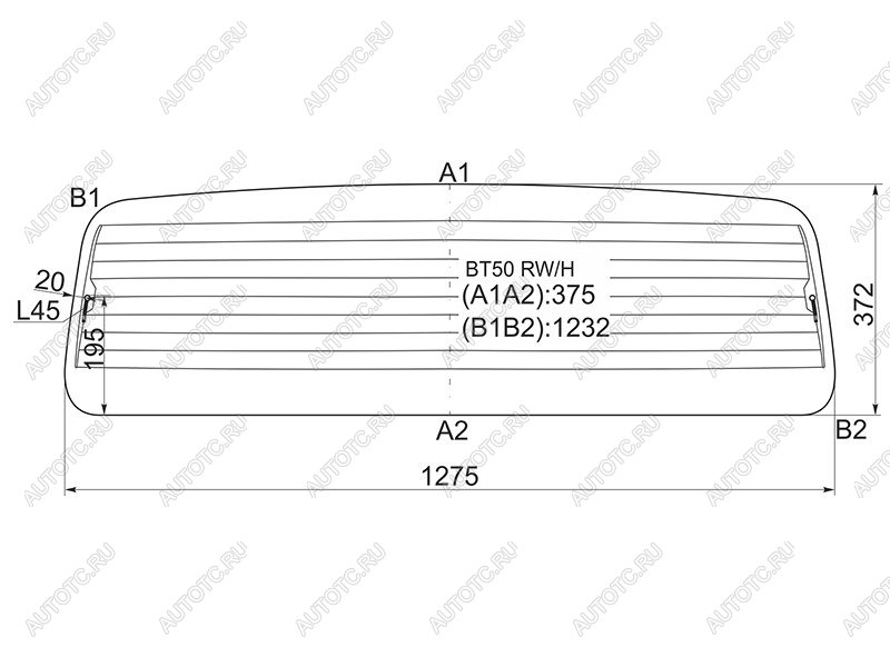 4 199 р. Стекло заднее (Цвет зеленый Обогрев) Ford Ranger USA 06-11  Mazda BT-50 06-12 XYG BT50 RW/H  с доставкой в г. Кемерово