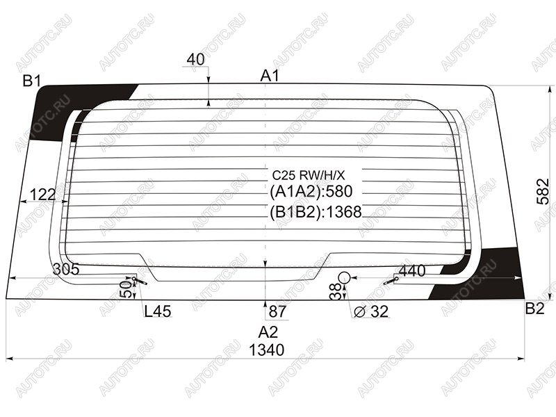10 399 р. Стекло заднее (Цвет зеленый Обогрев) Nissan Serena 05-10  Suzuki Landy 07-10 XYG C25 RW/H/X  с доставкой в г. Кемерово