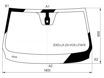 8 249 р. Стекло лобовое (Датчик дождя) Exeed LX 22- XYG EXD-LX-23-VCS LFW/X  с доставкой в г. Кемерово. Увеличить фотографию 1