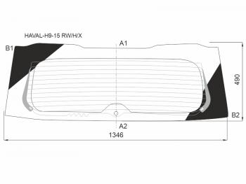 Стекло заднее (Цвет зеленый Обогрев) Haval H9 15-24 XYG HAVAL-H9-15 RW/H/X