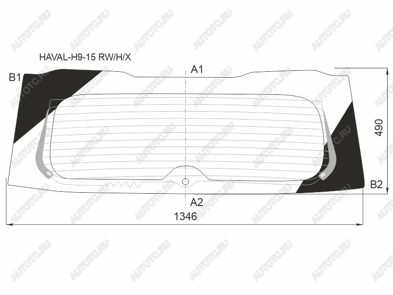 7 999 р. Стекло заднее (Цвет зеленый Обогрев) Haval H9 15-24 XYG HAVAL-H9-15 RW/H/X  с доставкой в г. Кемерово