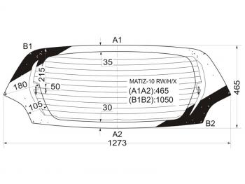 Стекло заднее (Цвет зеленый Обогрев) Chevrolet Spark 10-22  Daewoo Matiz 09-11  Ravon R2 16-20 XYG MATIZ-10 RW/H/X