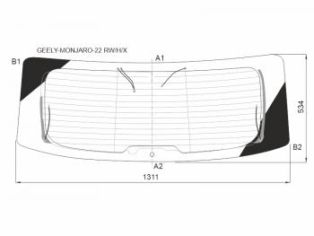 9 849 р. Стекло заднее (Цвет зеленый Обогрев Антенна) Geely Monjaro 22- XYG MONJARO-22 RW/H/X  с доставкой в г. Кемерово. Увеличить фотографию 1