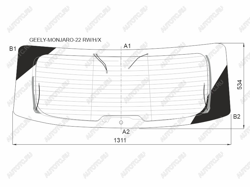 9 849 р. Стекло заднее (Цвет зеленый Обогрев Антенна) Geely Monjaro 22- XYG MONJARO-22 RW/H/X  с доставкой в г. Кемерово