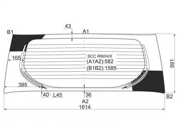 Стекло заднее (Цвет зеленый/ Обогрев) Honda Mobilio 01-08 XYG SCC RW/H/X, sccrwhx XYG SCC RW/H/X