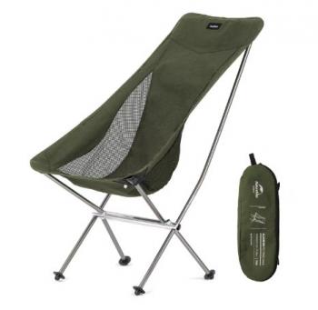 4 369 р. Кресло туристическое Naturehike YL06 складное, высокая спинка, до 150 кг, зеленое  nh18y060-z-gr  с доставкой в г. Кемерово. Увеличить фотографию 1