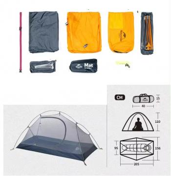 13 249 р. Палатка Naturehike Cycling Si 1-местная, алюминиевый каркас, сверхлегкая, янтарная  nh18a095-d-aye  с доставкой в г. Кемерово. Увеличить фотографию 8