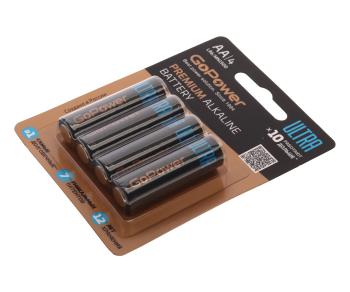 215 р. Батарейка AA LR6 1.5V блистер 4шт. Alkaline Ultra GOPOWER GOPOWER 00-00026394  с доставкой в г. Кемерово. Увеличить фотографию 1