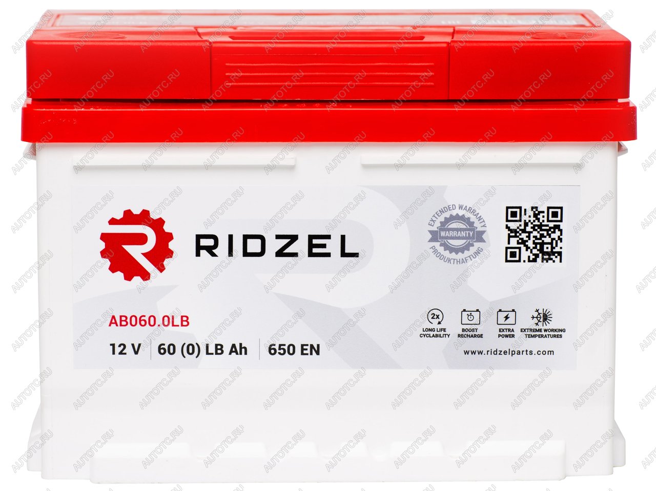 7 499 р. Аккумулятор RIDZEL 60Ач обратная полярность, низкий RIDZEL 6ст60(0) ab060.0lb  с доставкой в г. Кемерово