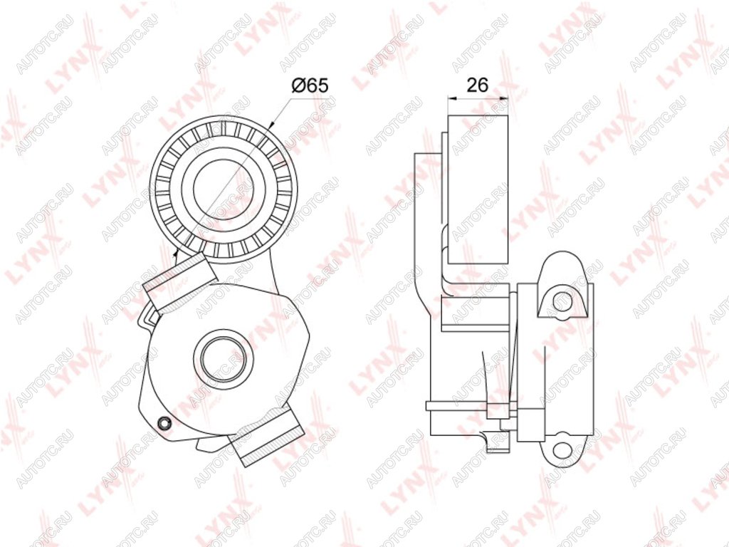 4 569 р. Ролик приводного ремня PEUGEOT 206,207,307,1007 CITROEN C2,C3,Xsara натяжителя LYNX LYNX pt3203  с доставкой в г. Кемерово