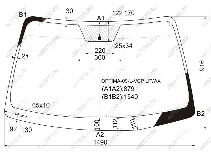 6 699 р. Стекло лобовое Kia Optima 08-10  Lotze 08-10  Magentis 09-10 XYG OPTIMA-09-L-VCP LFW/X  с доставкой в г. Кемерово