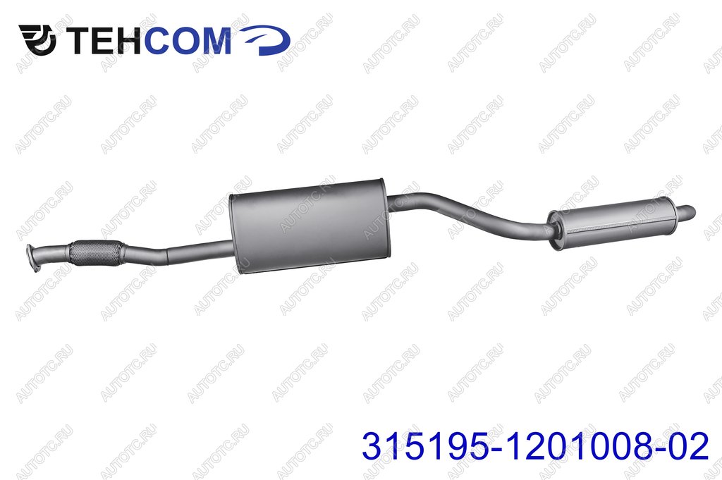 17 599 р. Глушитель УАЗ-315195 Хантер дв.ЗМЗ-409 ЕВРО-4,5 с резонатором нержавеющая сталь НО ТЕХКОМ ТЕХКОМ 315195-1201008  с доставкой в г. Кемерово