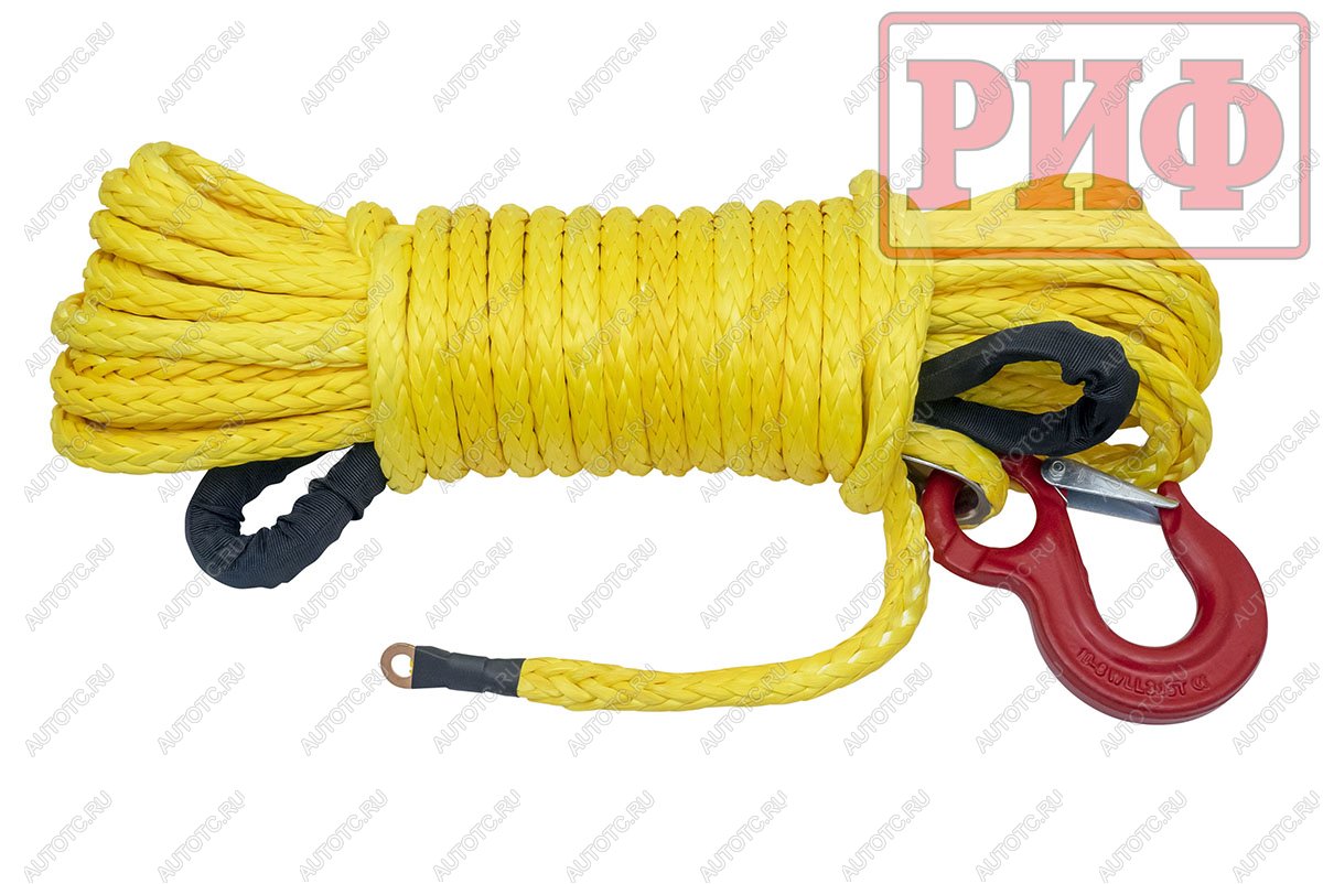 5 899 р. Трос для лебёдки синтетический РИФ 13 мм23 м (готовый) (уценка)  rope13mm23m_u  с доставкой в г. Кемерово