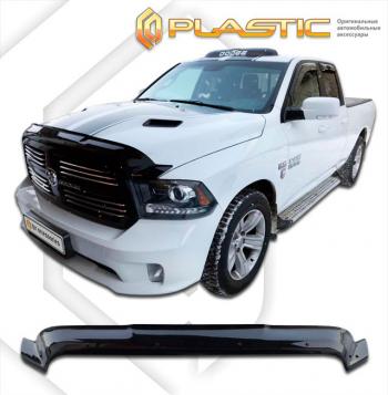 2 399 р. Дефлектор капота (Quad Cab Short Box) CA-Plastiс exclusive  Dodge Ram  DJ, DS (2008-2012) (серия Classic черный, Без надписи )  с доставкой в г. Кемерово. Увеличить фотографию 2