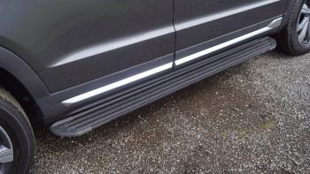 Пороги алюминиевые Slim Line ТСС Тюнинг Changan CS95 (2023-2025) (Black)