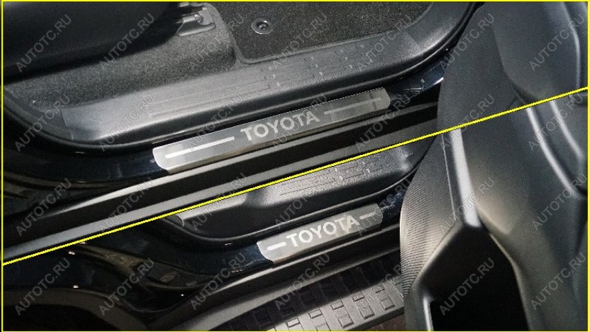 4 649 р. Накладки на пороги (лист шлифованный надпись Toyota) 4шт  toylc2502401  с доставкой в г. Кемерово