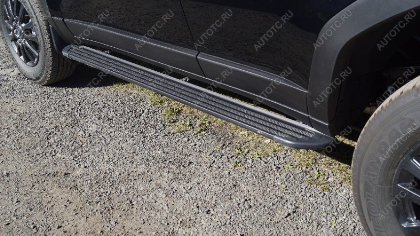 22 999 р. Пороги алюминиевые Slim Line ТСС Тюнинг  Toyota Land Cruiser Prado  J250 (2023-2025) ( Black)  с доставкой в г. Кемерово
