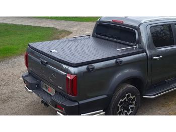 Рейлинг длинный на крышку кузова Premium ТСС Тюнинг JAC T9 (2021-2025) Pickup Double Cab (нержавеющая сталь)