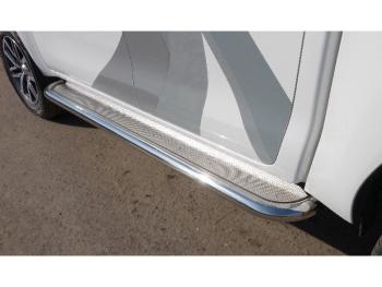 Пороги с площадкой ТСС Тюнинг JAC T9 (2021-2025) Pickup Double Cab