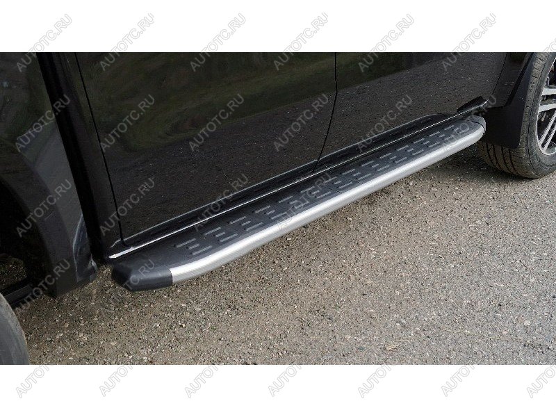 22 999 р. Пороги алюминиевые с пластиковой накладкой ТСС Тюнинг  JAC T9 (2021-2025) Pickup Double Cab (карбон серебро)  с доставкой в г. Кемерово