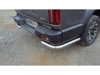 Защита задняя d76.1 мм (уголки) ТСС Тюнинг JAC T9 (2021-2025) Pickup Double Cab (нержавейка)