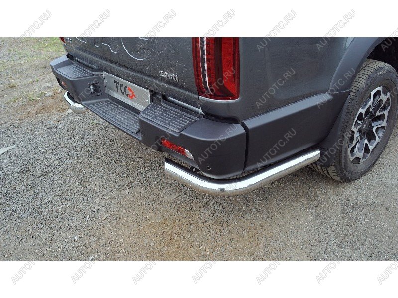 27 749 р. Защита задняя d76.1 мм (уголки) ТСС Тюнинг  JAC T9 (2021-2025) Pickup Double Cab (нержавейка)  с доставкой в г. Кемерово