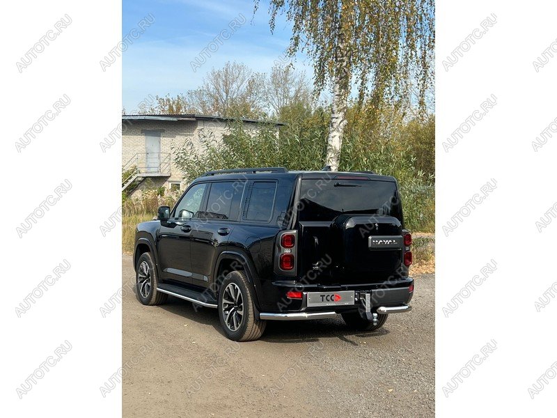 27 749 р. Защита задняя d76.1 мм (уголки) ТСС Тюнинг  Haval H9 (2024-2025) (нержавейка)  с доставкой в г. Кемерово