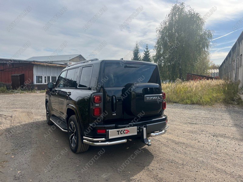 32 999 р. Защита задняя уголки двойные d76.1*42.4 ТСС Тюнинг  Haval H9 (2024-2025) (нержавейка)  с доставкой в г. Кемерово