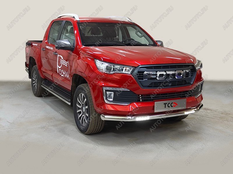 41 649 р. Защита передняя нижняя d76.1 мм (с ДХО) ТСС Тюнинг  Foton Tunland G7 (2022-2025) Double Cab (нержавейка)  с доставкой в г. Кемерово