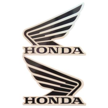 499 р. Наклейка на бак Honda черно-серебряная  пм-00032065  с доставкой в г. Кемерово. Увеличить фотографию 1