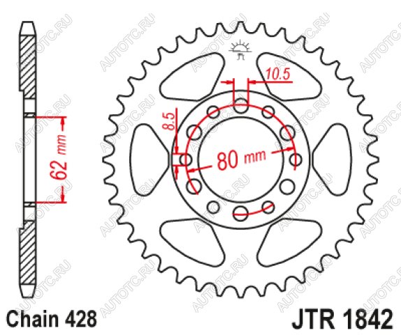 2 579 р. Звезда цепного привода JTR1842 50  jtr1842.50  с доставкой в г. Кемерово