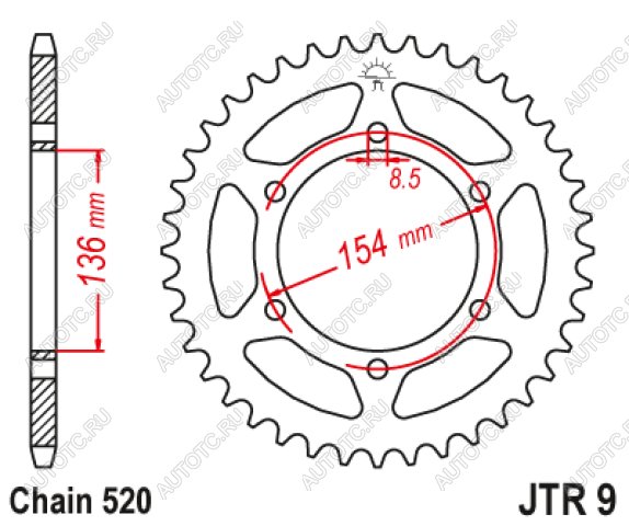 3 499 р. Звезда цепного привода JTR9 47  jtr9.47  с доставкой в г. Кемерово