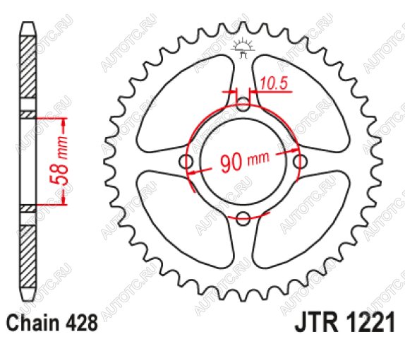 2 479 р. Звезда цепного привода JTR1221 45  jtr1221.45  с доставкой в г. Кемерово