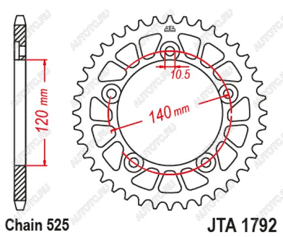 3 899 р. Звезда цепного привода JTR1792 48ZBK  jtr1792.48zbk  с доставкой в г. Кемерово