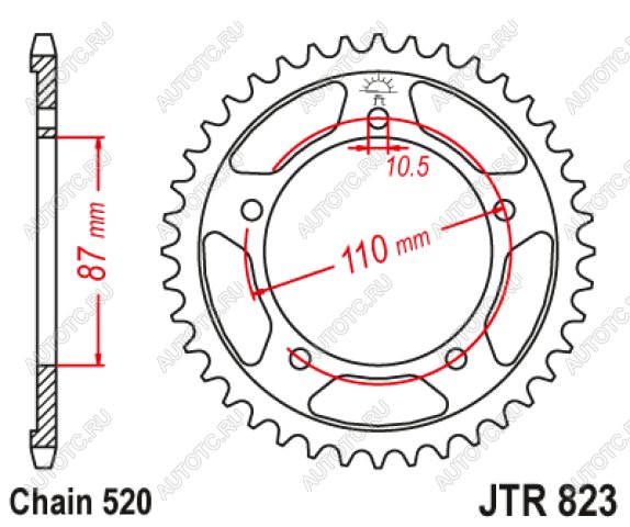 4 399 р. Звезда цепного привода JTR823 49  jtr823.49  с доставкой в г. Кемерово